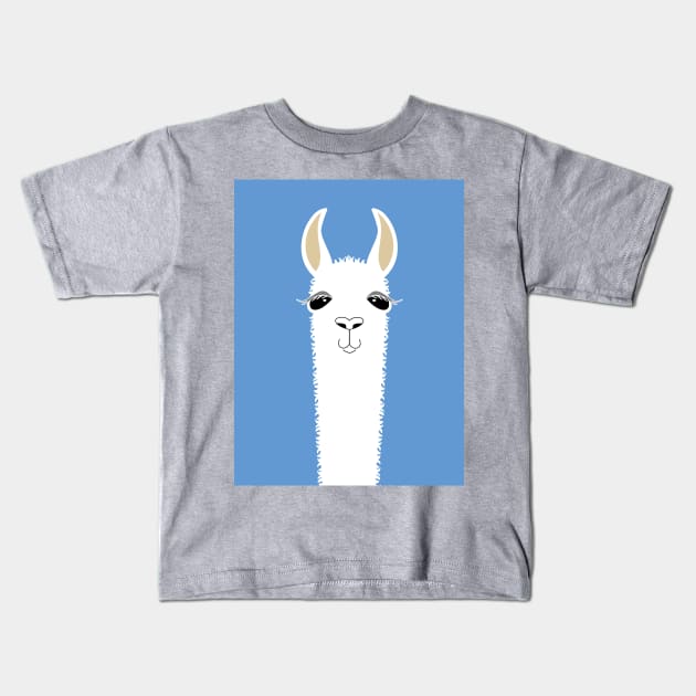 Llama Portrait #4 Kids T-Shirt by JeanGregoryEvans1